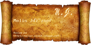 Melis József névjegykártya