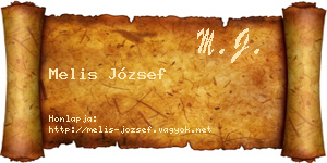 Melis József névjegykártya